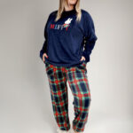 بيجامة شتوي قطيفة كحلي كارو Miffy