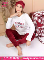 بيجامة شتوي قطيفة نسائية