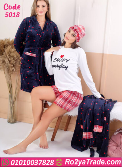 طقم هوت شورت شتوي قطيفة