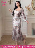 فستان طويل مشجر أنيق