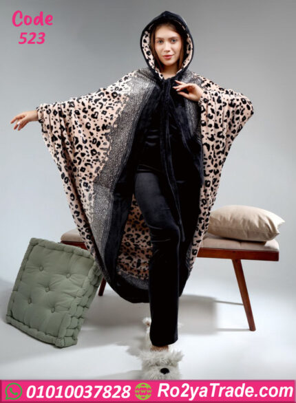 بيجامة قطيفة شتوي ليوبارد