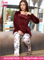 بيجامة شتوي مخمل حريمي