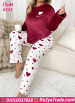 بيجامة شتوي قطيفة ناعمة