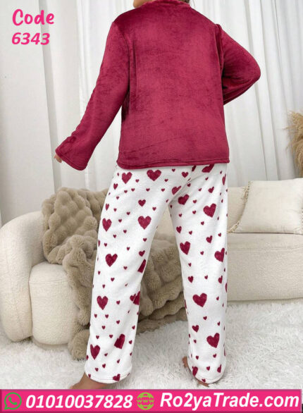بيجامة شتوي قطيفة ناعمة
