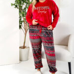 بيجامة شتوي أحمر نوردك بيج سايز