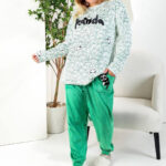 بيجامة شتوي باندا خضراء بيج سايز