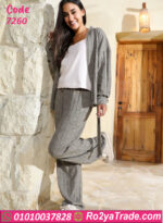 طقم شتوي ناعم بالجاكيت الحريمي