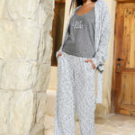 بيجامة شتوي رمادي ناعمة
