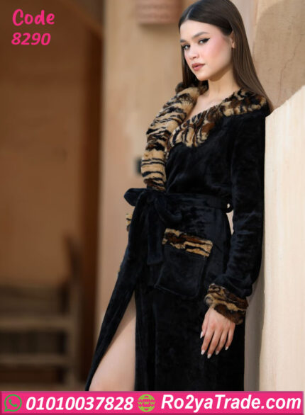 روب شتوي فرو أسود تايجر