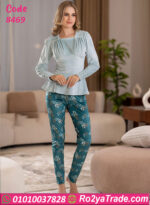 بيجامة شتوي مخمل سماوي