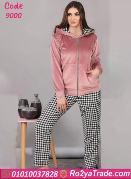 بيجامة قطيفة شتوي نسائي