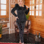 بيجامة قطيفة شتوي نسائي 9020