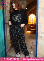 بيجامة شتوي سوداء نسائية