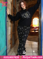 بيجامة شتوي سوداء نسائية