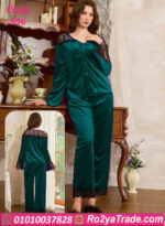 بيجامة قطيفة دانتيل شتوي