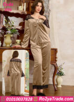 بيجامة قطيفة دانتيل شتوي