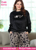 بيجامة شتوي حريمي قطيفة ناعمة