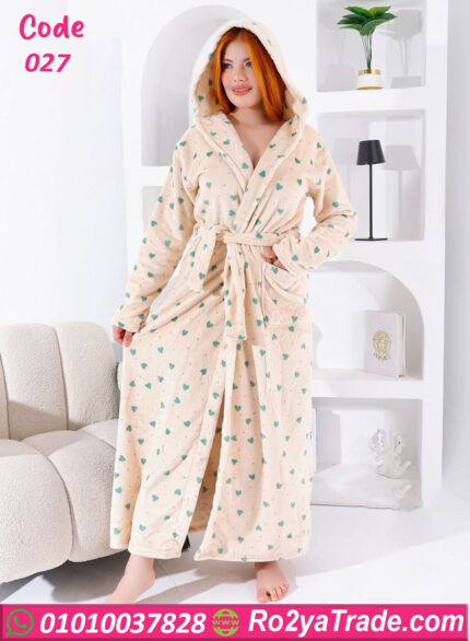 روب شتوي طويل قطيفة