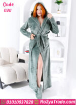 روب شتوي قطيفة طويل نسائي