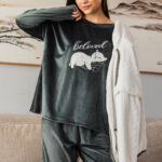 بيجامة قطيفة حريمي شتوي