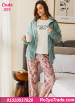 بيجامة قطيفة حريمي شتوي