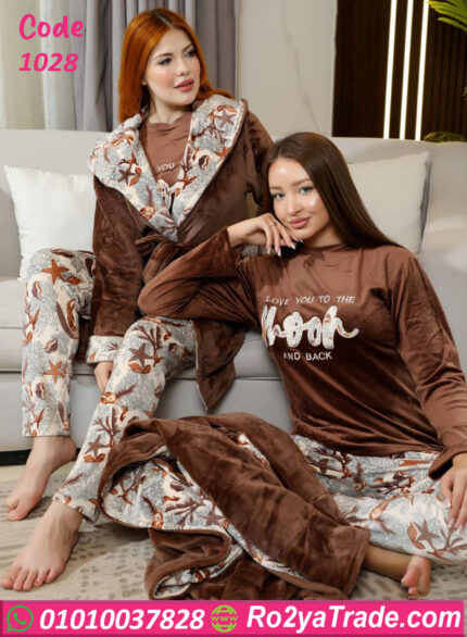 طقم شتوي قطيفة 3 قطع