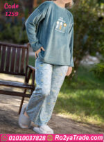 بيجامة شتوي قطيفة ناعمة