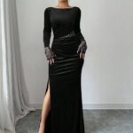 فستان مخمل شتوي سواريه