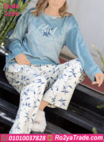 بيجامة شتوي قطيفة حريمي