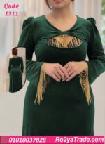 فستان مخمل شتوي طويل