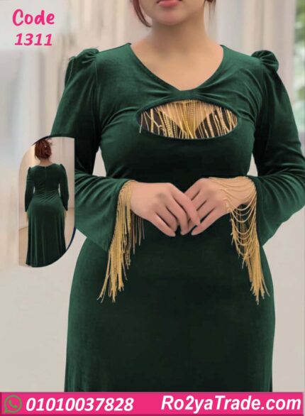 فستان مخمل شتوي طويل