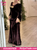 فستان مخمل شتوي طويل