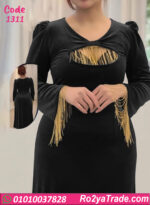 فستان مخمل شتوي طويل