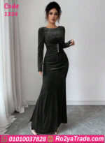 فستان سواريه مخملي طويل