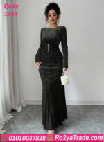 فستان سواريه مخملي طويل