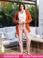 بيجامة حريمي شتوي 3 قطع
