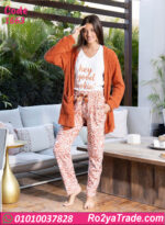 بيجامة حريمي شتوي 3 قطع