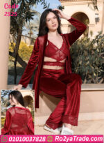 طقم قطيفة دانتيل شتوي