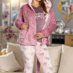 بيجامة حريمي شتوي 3 قطع – 2608