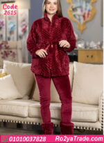 بيجامة حريمي شتوي قطعتين قطيفة