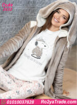 طقم بيجامة حريمي شتوي بروب قطيفة