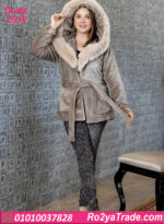 بيجامه حريمي شتوي قطيفة بفرو