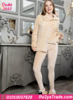 طقم بيجامة شتوي حريمي قطيفة مبطن