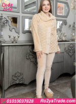 طقم بيجامة شتوي حريمي قطيفة مبطن