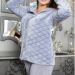 طقم بيجامة شتوي حريمي قطيفة مبطن