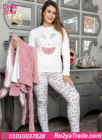 بيجامه حريمي شتوي قطيفة بكابيشو