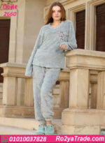 ⁦بيجامة شتوي حريمي 2660⁩ - الصورة ⁦2⁩