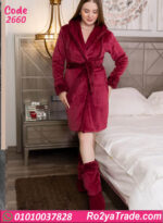 روب حريمي شتوي قصير قطيفة