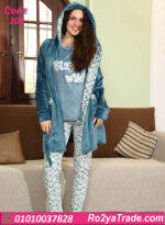 بيجامة حريمي شتوي 3 قطع