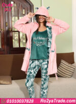 بيجامة حريمي شتوي 3 قطع